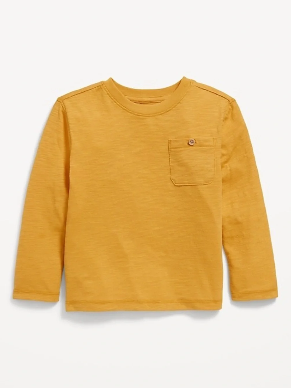 Old Navy Yellow Mustard Long-Sleeve Pocket T-Shirt | 3T